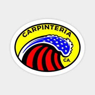 Carpinteria California Surfing Surf Patriotic Wave Rincon Sticker